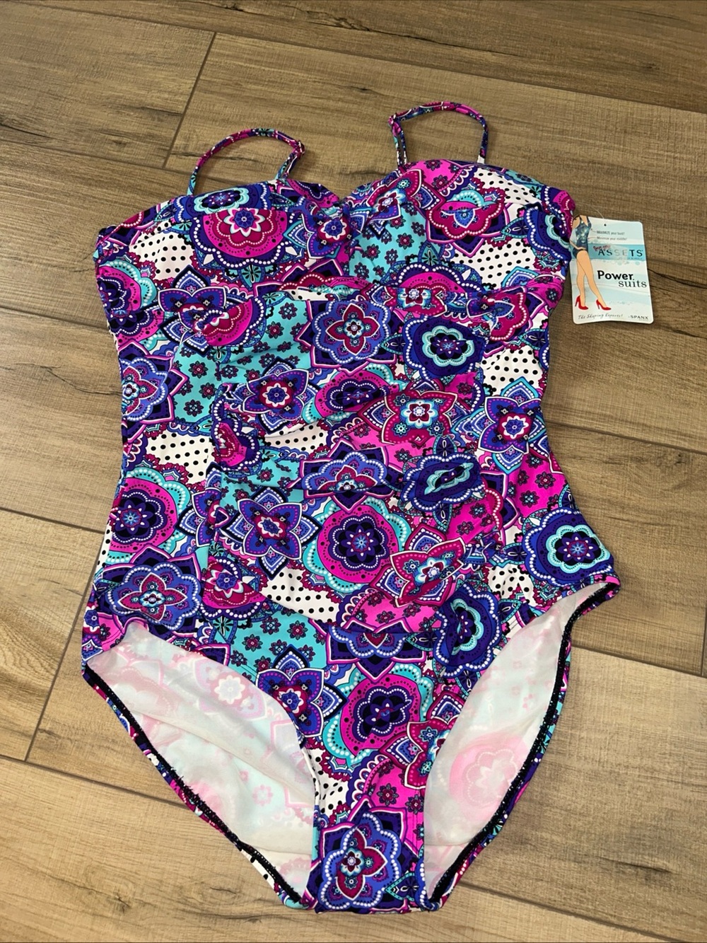 Spanx Twist Bandeau 1 Piece Swimsuit Mandela Resort Cruise Vacation Slimming XL